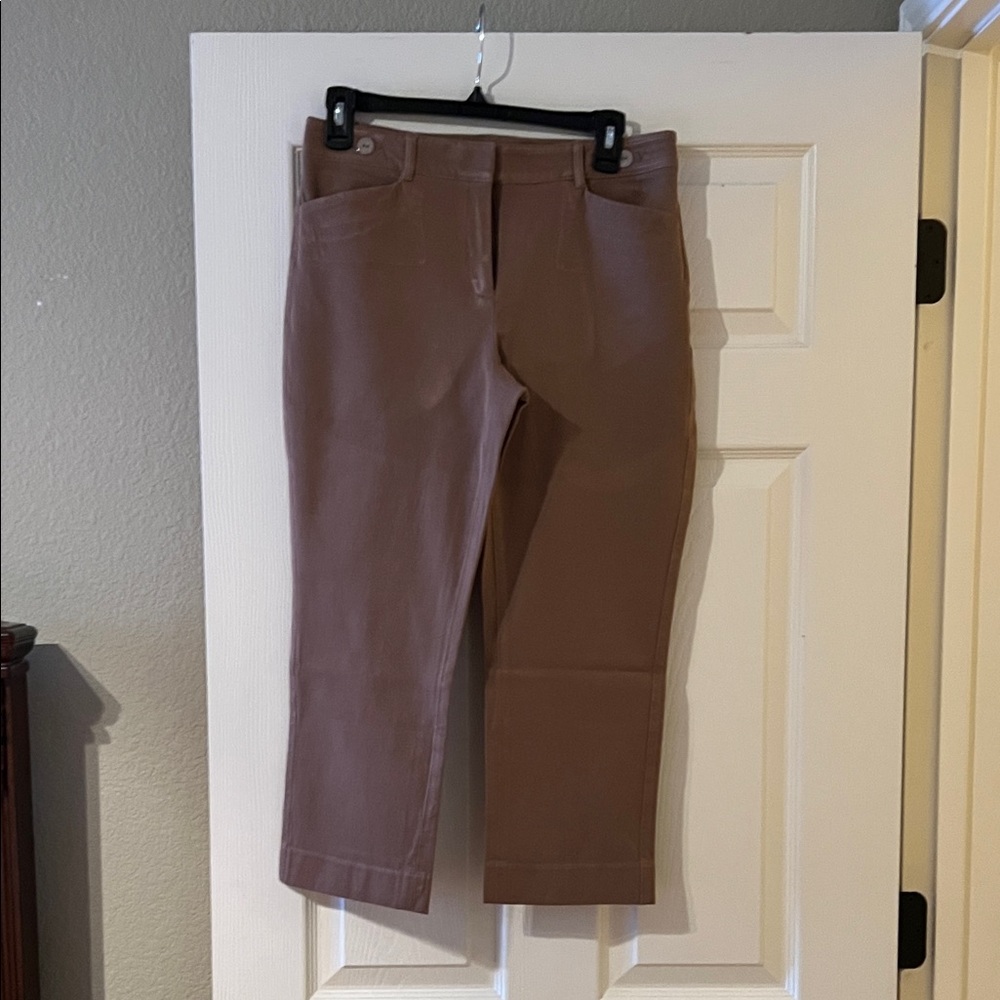 White House Black Market Brown Slim Crop Pants